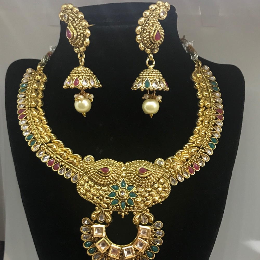 24K Gold Plated Necklace and Earrings Set